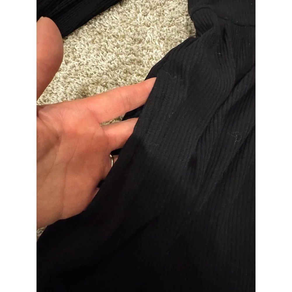 Old Navy Girls Ribbed Long Sleeve Dress Size L Black Jack LBD